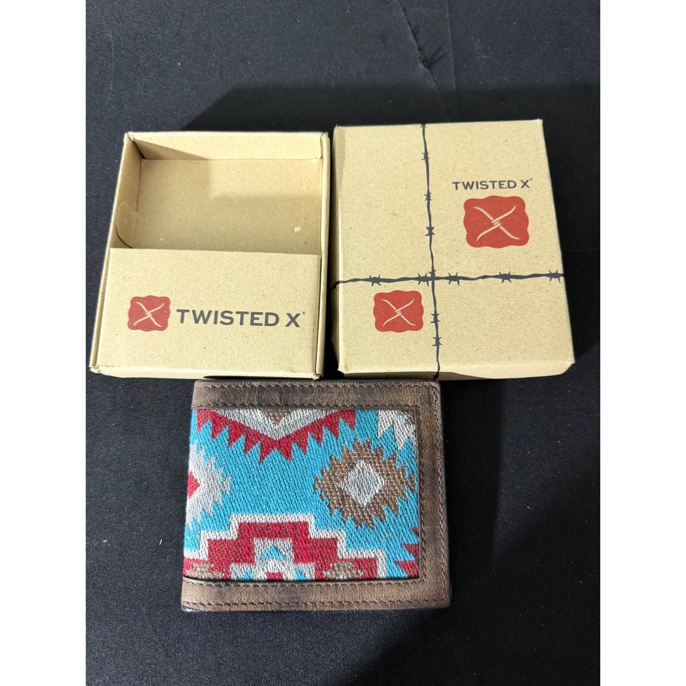 Twisted‎ X Bifold Wallet OS Brown New Serape Southwestern Leather XH-554B